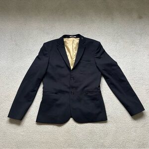 Ron Tomson RNT23 Men’s Black Sport Coat Blazer Jacket Zipper Size Large 40